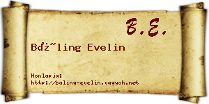 Báling Evelin névjegykártya