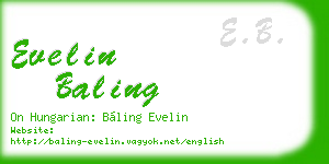 evelin baling business card